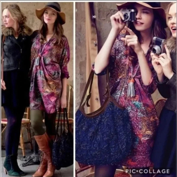 Anthropologie Edme & Esyllte‎ Chromatique Dolman Shift short Dress size S boho - Picture 3 of 13